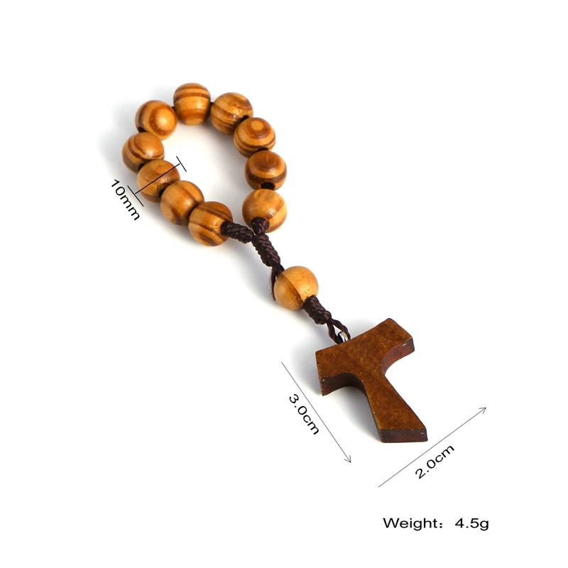 Коми мм 10 мм деревянные бусины Четки цепочка на палец молитва браслет 11 шт. бусины браслеты ручной работы религиозные украшения