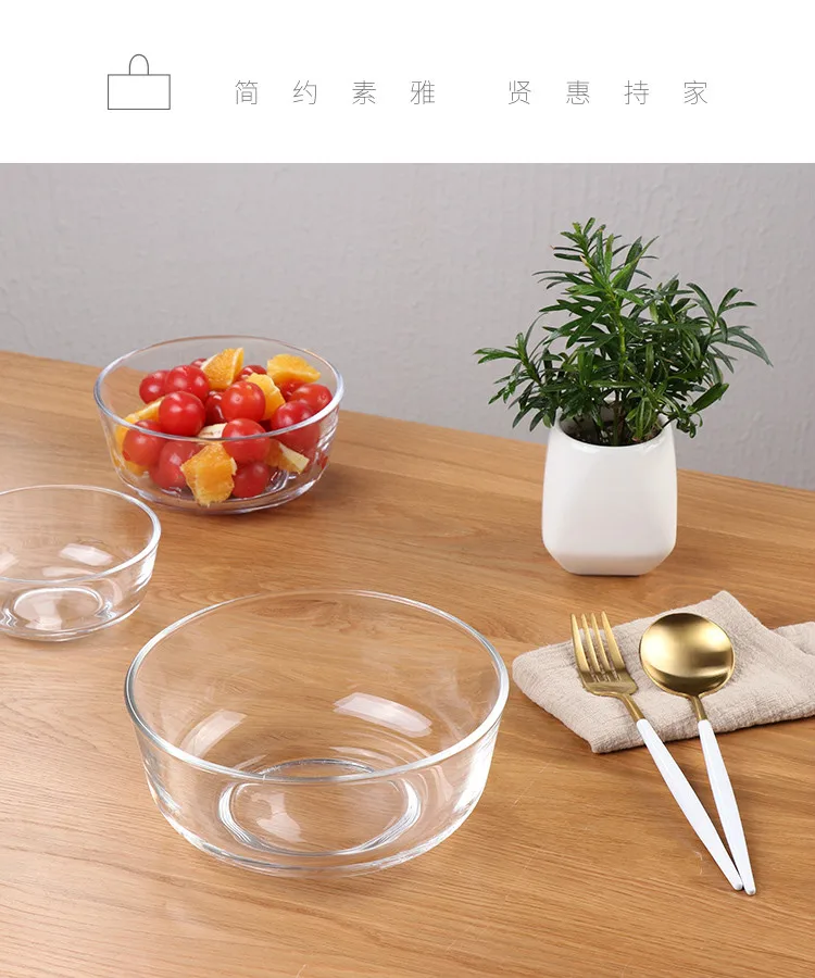 Креативная большая прозрачная стеклянная чаша для домашнего десерта, мороженого, фруктов, салата Wy1116