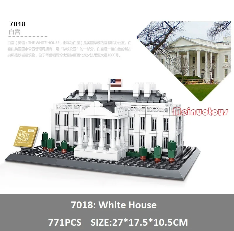 

Compatible Legoe Creator Expert World famous Great Building Blocks toy City model The White House Bricks toys for Children
