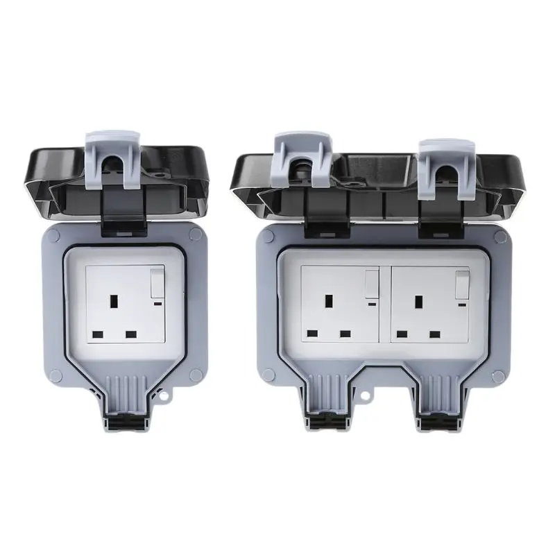 

220-250V UK Standard Outdoor Wall Switch Socket IP66 Weather&Dust Proof Power Outlet UK Standard