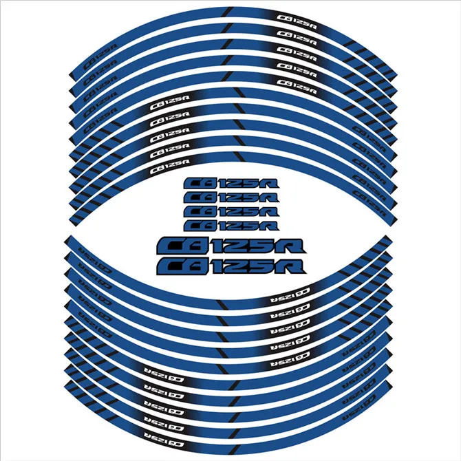 Наклейки на внутреннее колесо мотоцикла, обод, светоотражающие украшение, наклейки, подходят для HONDA CB125R