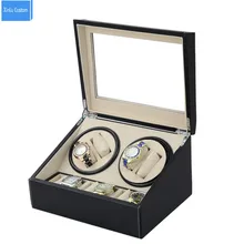DHL отправить 4+ 6 автоматические часы моталки 4 коробки скользящий мотор коробка для часов механизм чехлы с ящиком хранения дисплей часы
