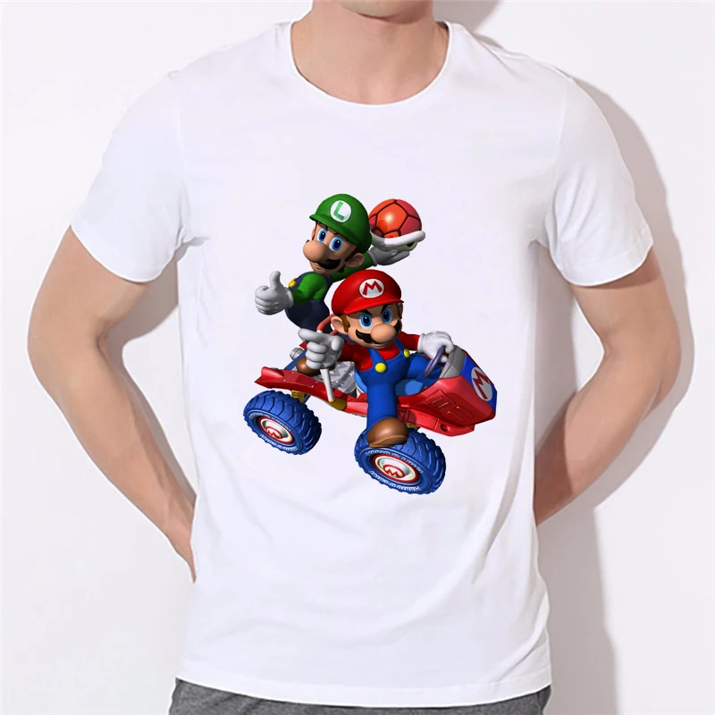 Белые футболки Super Mario Flash Bros Games для мужчин и женщин модные летние с 3d принтом