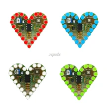 DIY набор в форме сердца дыхательная Лампа Комплект DC 4 V-6 V электронная продукция любовь костюмы Прямая поставка