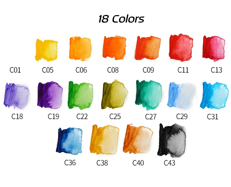 Превосходное 18/25/33/42 Цвета одноцветное акварельные краски в наборе с водяная кисть акварель пигмент для нарисовать товары для рукоделия