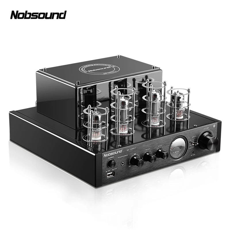 Nobsound MS 10D HiFi 2 0 домашняя аудиосистема Bluetooth Ламповый усилитель вход USB/BT/AUX 25 Вт + 6P1*2