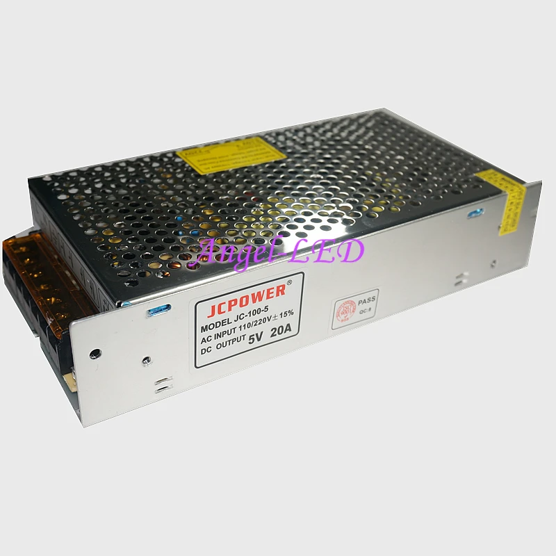 

2016 new 100W 5V 20A Switching Power Supply For WS2812B WS2801 LED Strip Light 110/220V