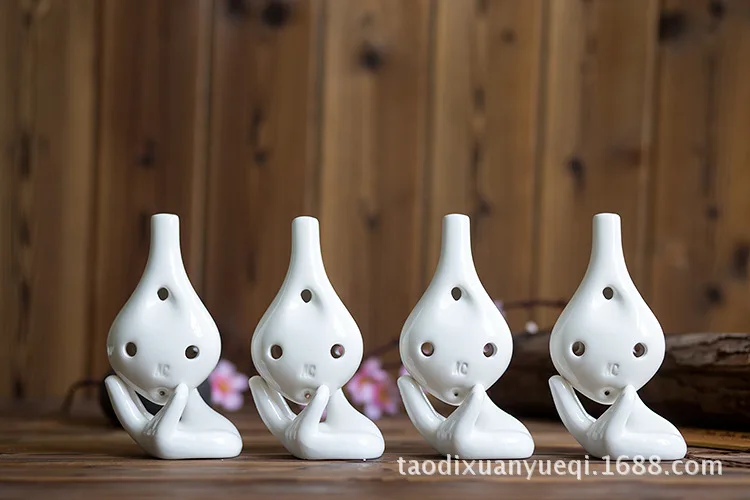 6 отверстий alto C ocarina Pure glaze ручная роспись узоры на заказ акция с шестью отверстиями AC ocarina для школьного обучения