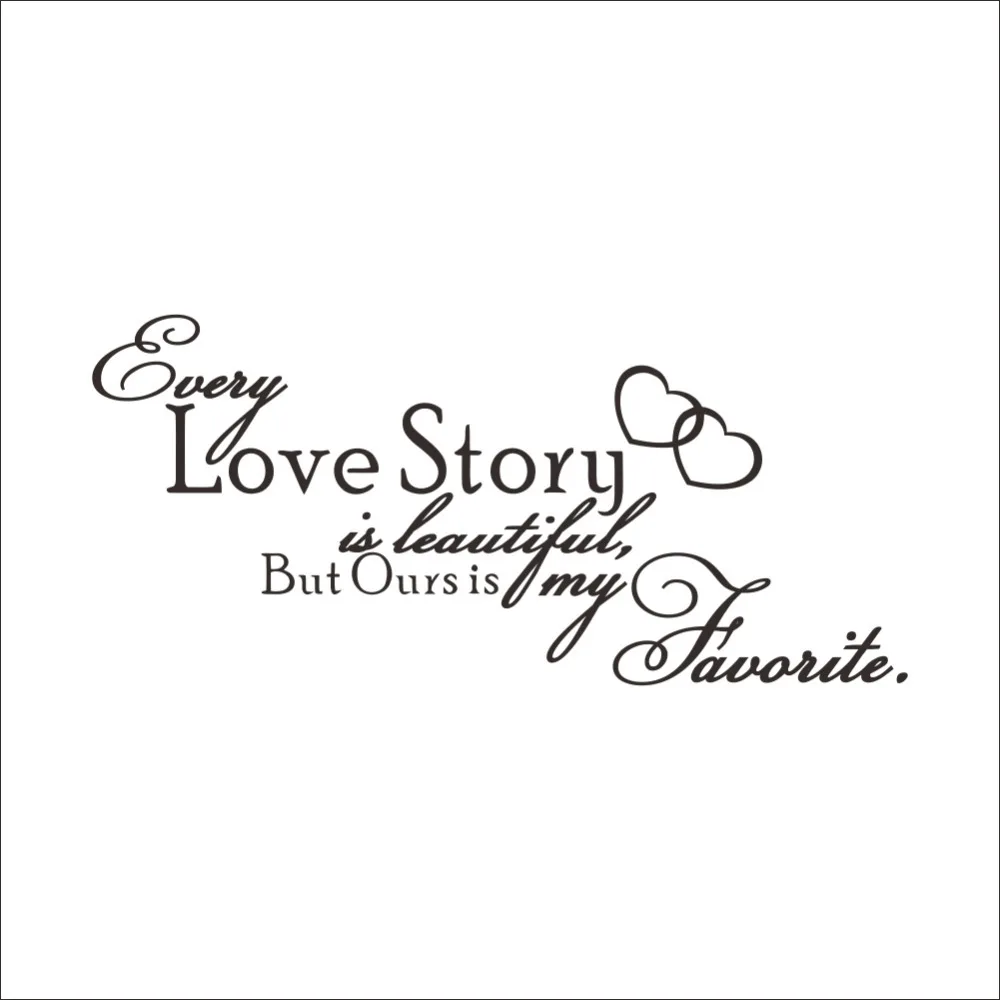 Aliexpress Buy Love story is beautiful home quote 8392 wall decals Bedroom removable vinyl wall stickers Art words sayings Vinyl Wall Decals from