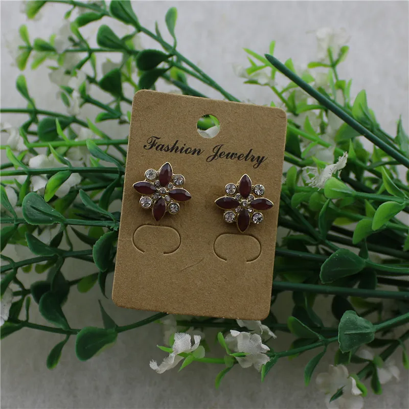 

Japanese and Korean style fashion inlaid semi-precious stones Resin Temperament exquisite wild symmetrical stud earrings