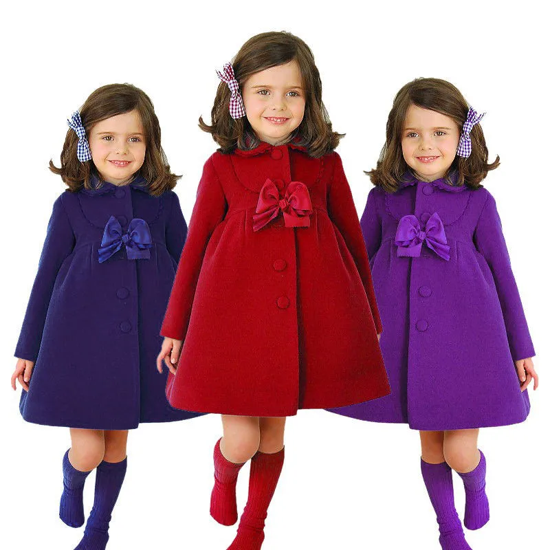 Детская зимняя верхняя одежда для девочек теплое флисовое пальто плащ модный стиль
