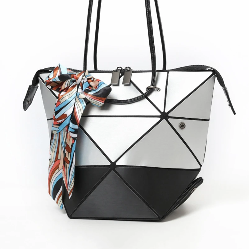 Nevenka Women Luminous Handbag Leather Shoulder Bag Women Geometric Handbags 2018 Large Tote Bag for Women Leather Crossbody Bag12