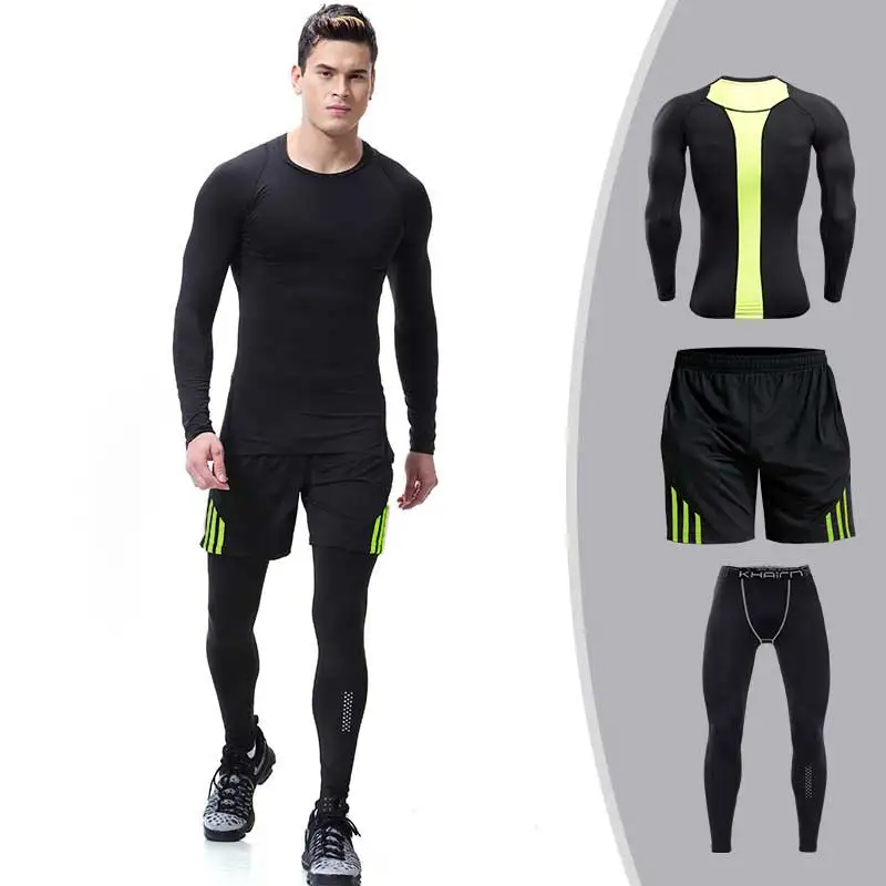 

3 Piece Men Quick Dry Compression Long Johns Fitness Gymming Male Winter Sporting Runs Workout Thermal Underwear Sets S104
