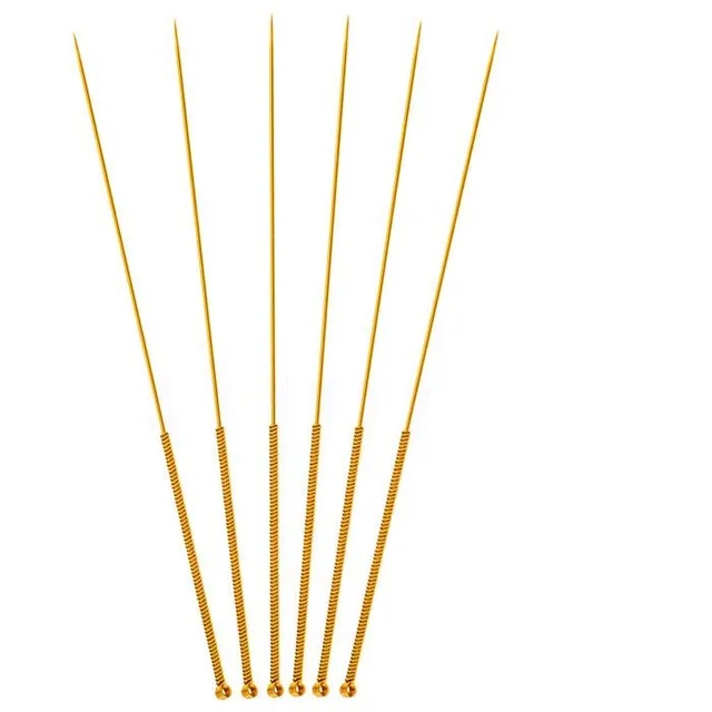 

High quality Sterile acupuncture needles full gold plated, full gilded, single retainer, 200 pcs/box free shipping