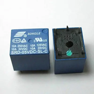 

20pcs 5V DC SONGLE Power Relay SRD-5VDC-SL-C PCB Type