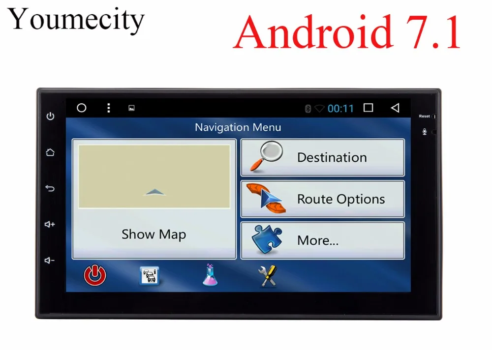 Youmecity Octa core 2 din 7 inch android 7.1 Universal Car DVD Player juke qashqai almera x trail note X-TRAIL for Nissan GPS