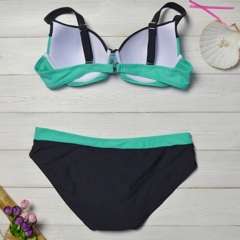 Bikinis 2018 Mujer New Plus Size Swimwear Women Swimsuit Female Separate Women Swim Suit Women Two Piece Swimsuit Bikini Set WA