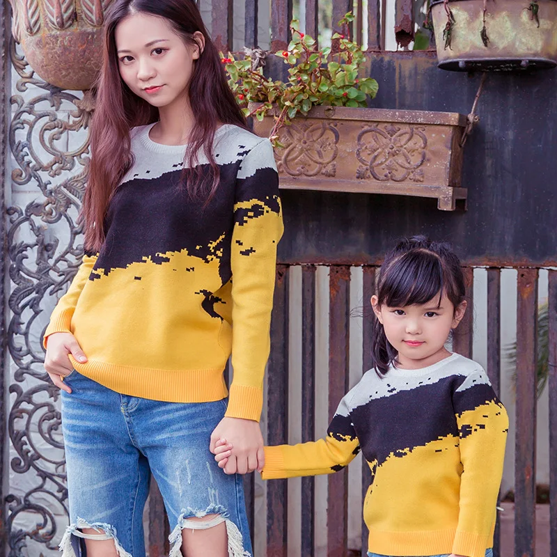

New Long-sleeved Sweater with A Round Neck and Thick Sweater Family Matching Clothes