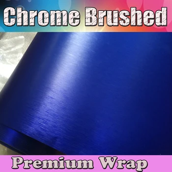 

Royal Blue Chrome Matte Brushed Vinyl For Car wrap Covering Foile with air Bubble free / Air release size 1.52x20m / 5x67ft