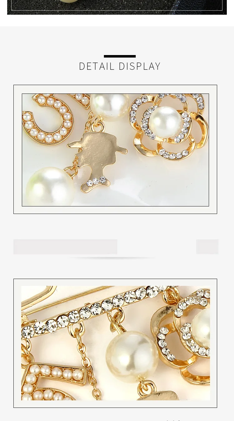 Pin Crystal Tassel Rhinestone Hanger dangle CC 5 women Flower Golden Plated For Women Brooch pin jewelry gift14