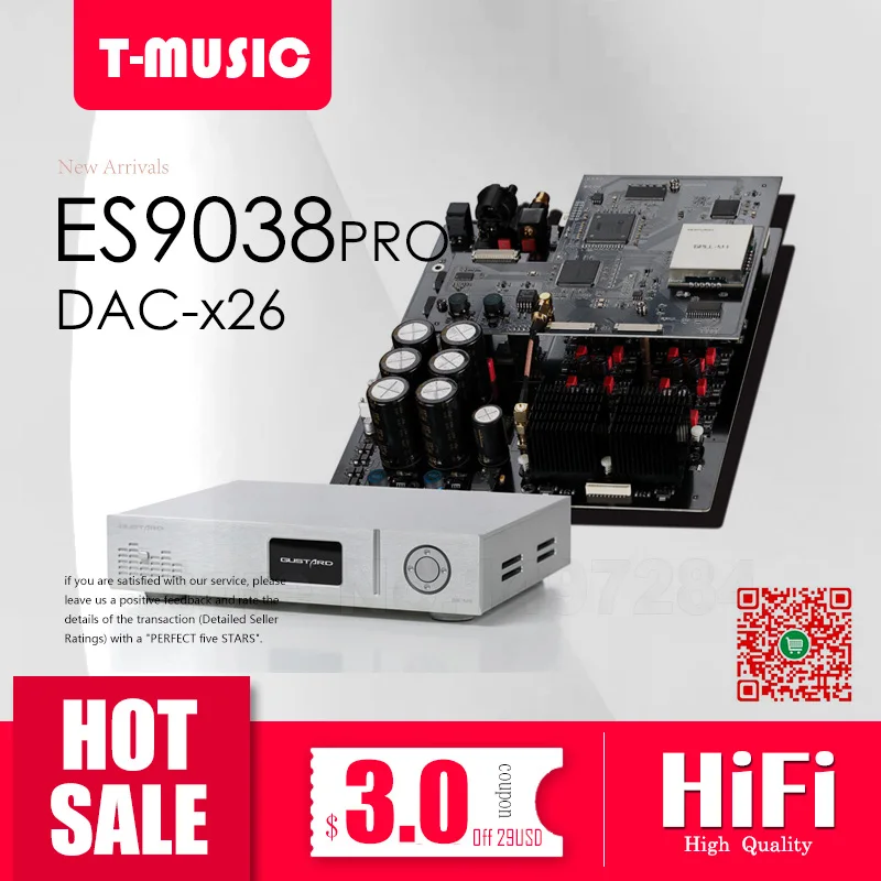 2019 ДРОФА DAC X26 двойной ES9038PRO DSP PLL нативный сбалансированный декодер PCM384K DSD512/110 V или