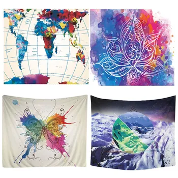 

Colorful Things Printing Tapestry Bohemian Mandala Wall Hanging Tapestry Wall Bedspread Beach Towel Mat Blanket Table 130x150cm
