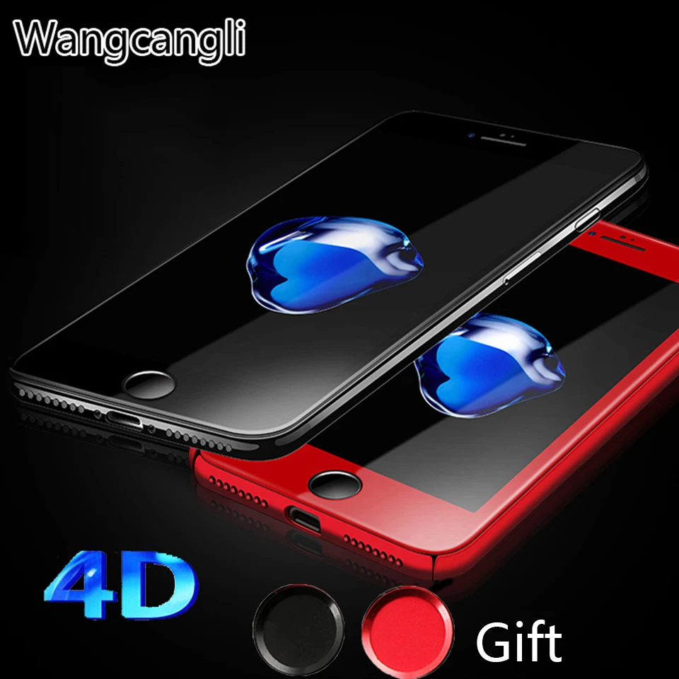 Закаленное стекло 4D с закругленными краями и полным покрытием для iPhone 6 6S защита