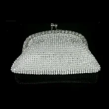 20661 silber Crystal Lady Fashion Brautpartei kupplung geldbörse handtasche IN KOSTENLOSER VERSAND
