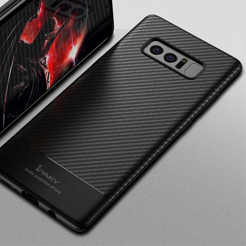 

For Samsung Note 8 Soft Silicone Case iPaky Shockproof TPU Carbon Fiber Pattern Case For Samsung Galaxy Note 8 Note8 Case Coque