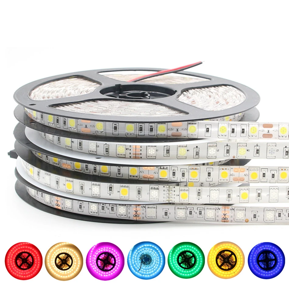 

5M 300Leds waterproof RGB Led Strip Light RGBWW 5050 DC12V 60Leds/M Fiexble Light Led Ribbon Tape Home Decoration Lamp