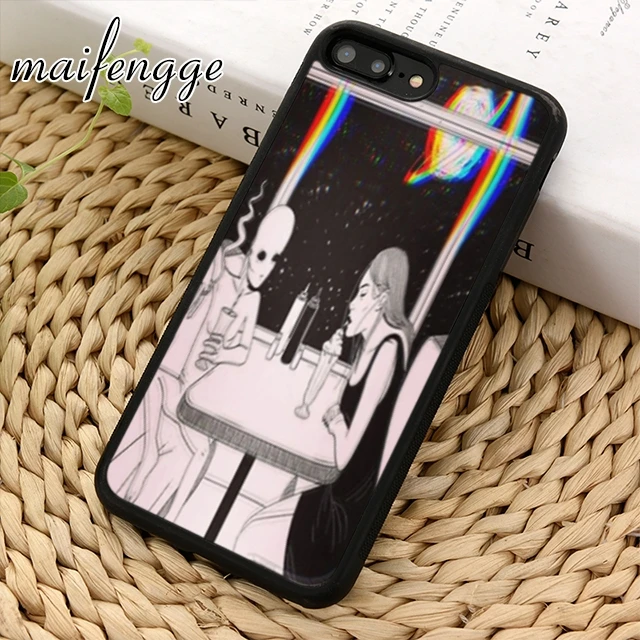 

maifengge Aesthetic Alien Space Girl phone Case cover For iPhone 6 6S 7 8 X XR XS max 5S SE Samsung Galaxy S6 S7 edge S8 S9 Plus