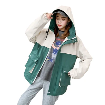 

New Fashion Student Casual Tops Women 2019 Spring Autumn Plus size Hooded Jacket Female Loose Baseball uniform Short Coats A2633