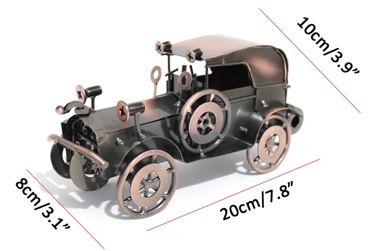 ERMAKOVA 20 см(7,") Металлическая статуэтка старинного автомобиля Gran Torino Ретро Статуя автомобиля Runabout модель автомобиля ручной работы подарок Декор для дома и офиса