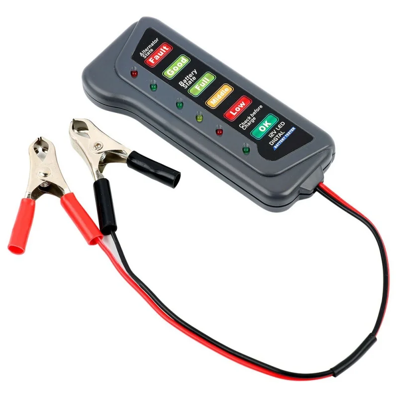

12V Car Battery Tester Alternator Charge Starting State Check Test Motorcycle Battery Tester Analyzer Tool