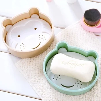 

Creative cartoon Double layer soap holder Non-slip soap box Toilet shower tray draining rack bathroom accessories