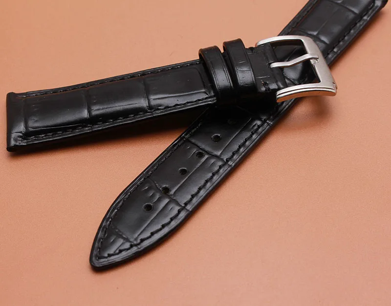 

Leather Watchbands Genuine Strap Black Watch Band fit saat relogios masculino lady 14mm 16mm 18mm 19mm 20mm 21mm 22mm 24mm new