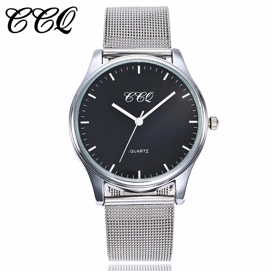 

CCQ Brand Women Silver Gold Quartz Watches Casual Fashion Men Stainless Steel Wristwatches Clock Relogio Feminino Hot Sale