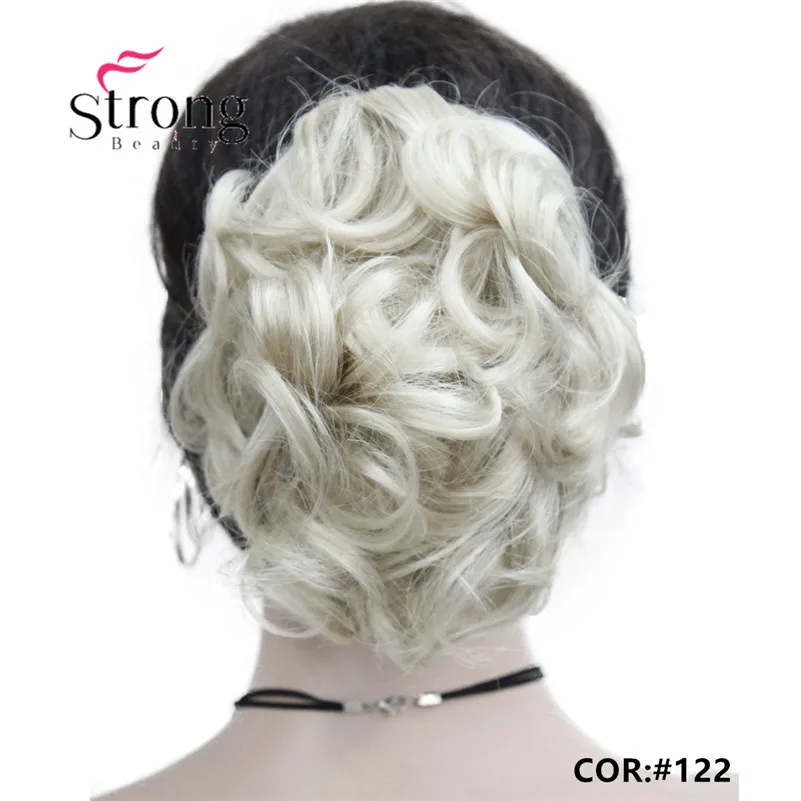 E-945B 122# 2016 Fashion Women's pale blonde Synthetic short Curly Wavy Claw Clip Ponytail Pony Tail Hair Extension hairpiece free shipping(E-945B 122 (1)_