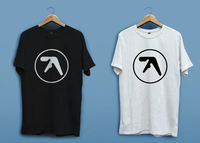 Aphex twin Logo черный белый цвет футболка рубашки|Футболки| |