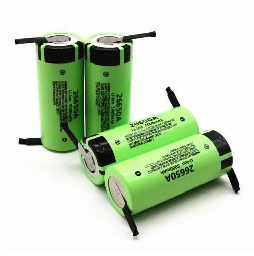 2 шт аккумулятор для Panasonic 26650A 3,7 V 5000 mAh высокой емкости 26650 литий-ионная аккумуляторная батарея+ DIY никель