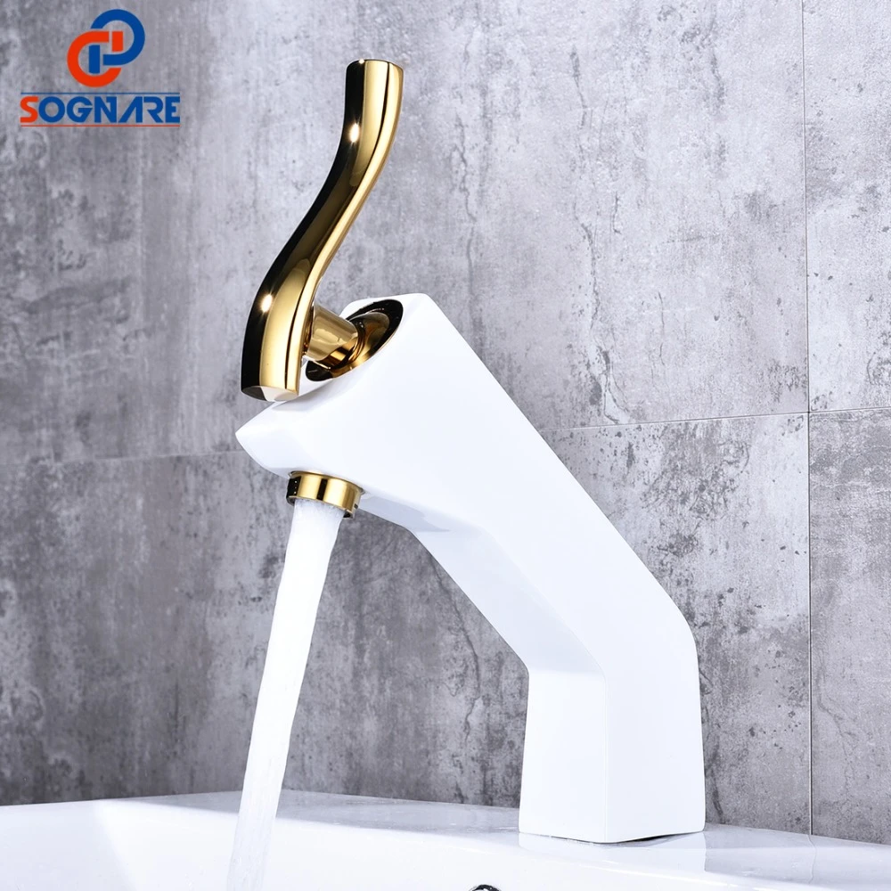 Sognare White Bathroom Basin Sink Faucet Basin Taps Wash Basin Mixer Tap Single Handle Cold And Hot Water Faucets Bathroom Tap Basin Faucets Aliexpress