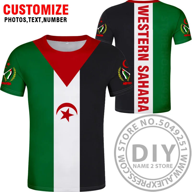 Футболка в стиле вестерн сахара, сделай сам, изготовление под заказ, имя, номер, esh, футболка с национальным флагом es Ислам Арабский арабский кантри, печать, фото, одежда - Цвет: Style 4