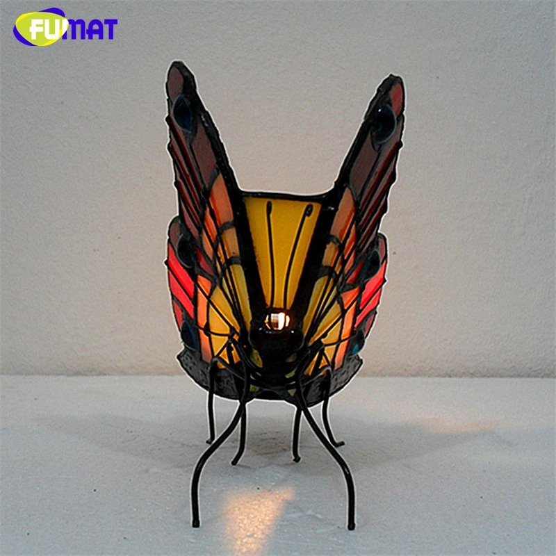 Fumat Candle Holder Butterfly Stained Glass Christmas Gift Bedroom Bedside Night Lamp Light Wedding Decoration Tealight Holders Candle Holders Aliexpress