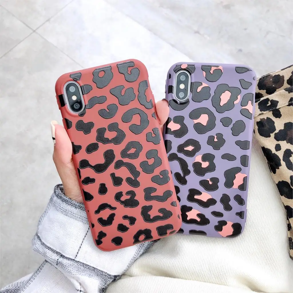 

3D Relief Candy Couples Funda Luxury Leopard Pattern Phone Case for iphone X XR XS Max 6 6S 7 8 Plus 10 Cover Soft Silicone Capa
