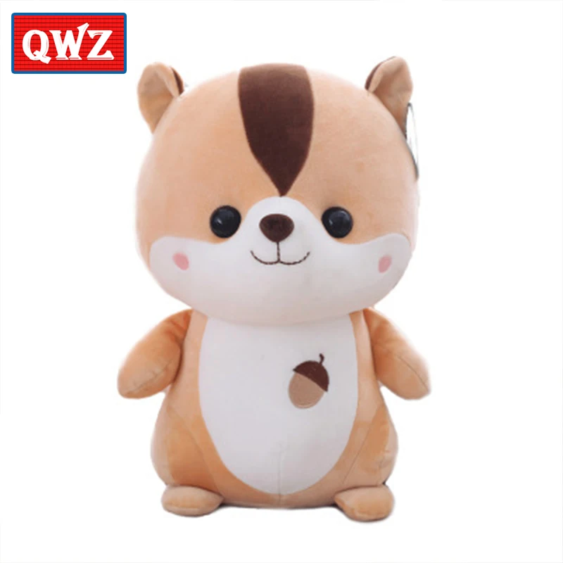 

QWZ 25cm Cute Squirrel Plush Doll Kawaii Animal Toys Birthday Present For Girls Children Soft Stuffed Animal Toy