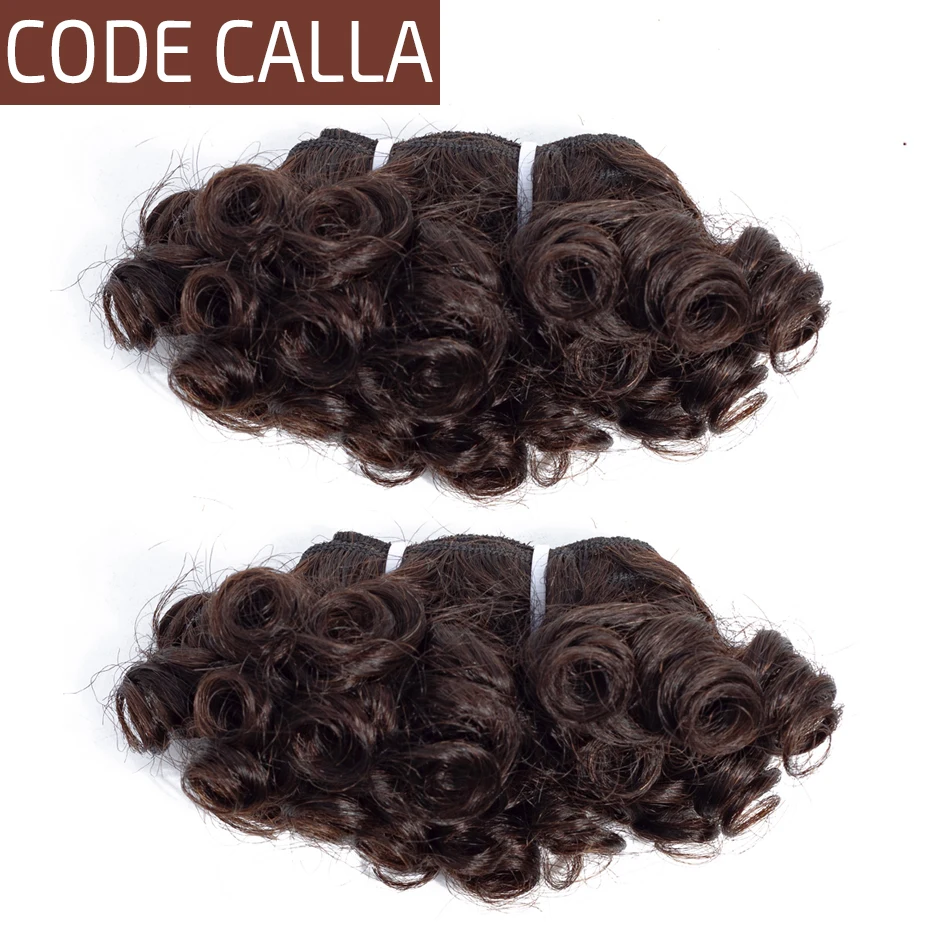 

Code Calla Pre-Colored Unprocessed Malaysian Raw Virgin Human Hair Double Drawn Bundles Weave Bouncy Curly 6PCS Can Make A Wig