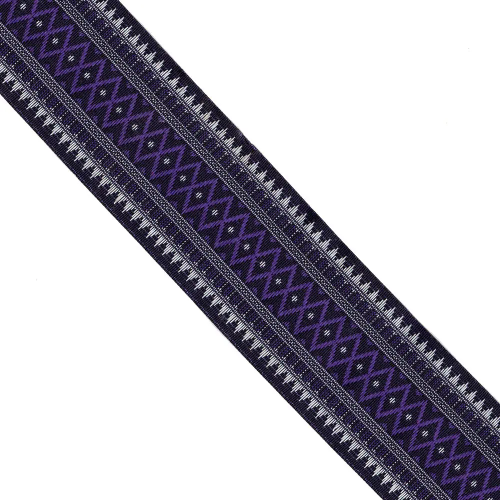 

ZERZEEMOOY 2 inch 5cm 8yard/lot Woven Jacquard Ribbon Purple Geometric For Curtain And Clothing Accessory