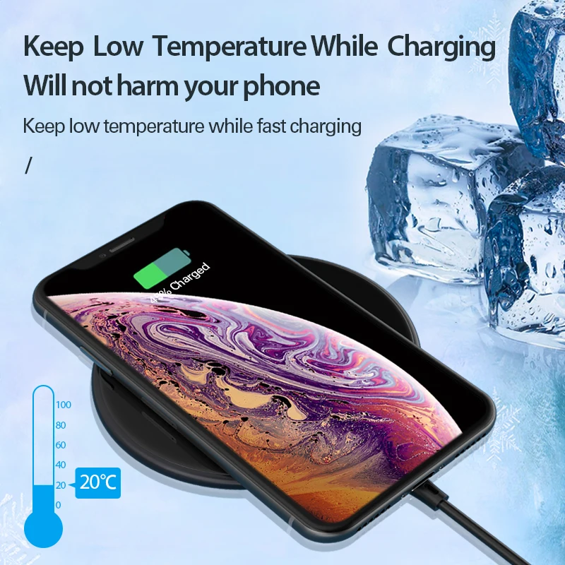 Беспроводное зарядное устройство Coolreall 15 Вт для Samsung S9/S10/iPhone X/XS MAX/XR/8 Plus/Xiaomi 9/Huawei P30
