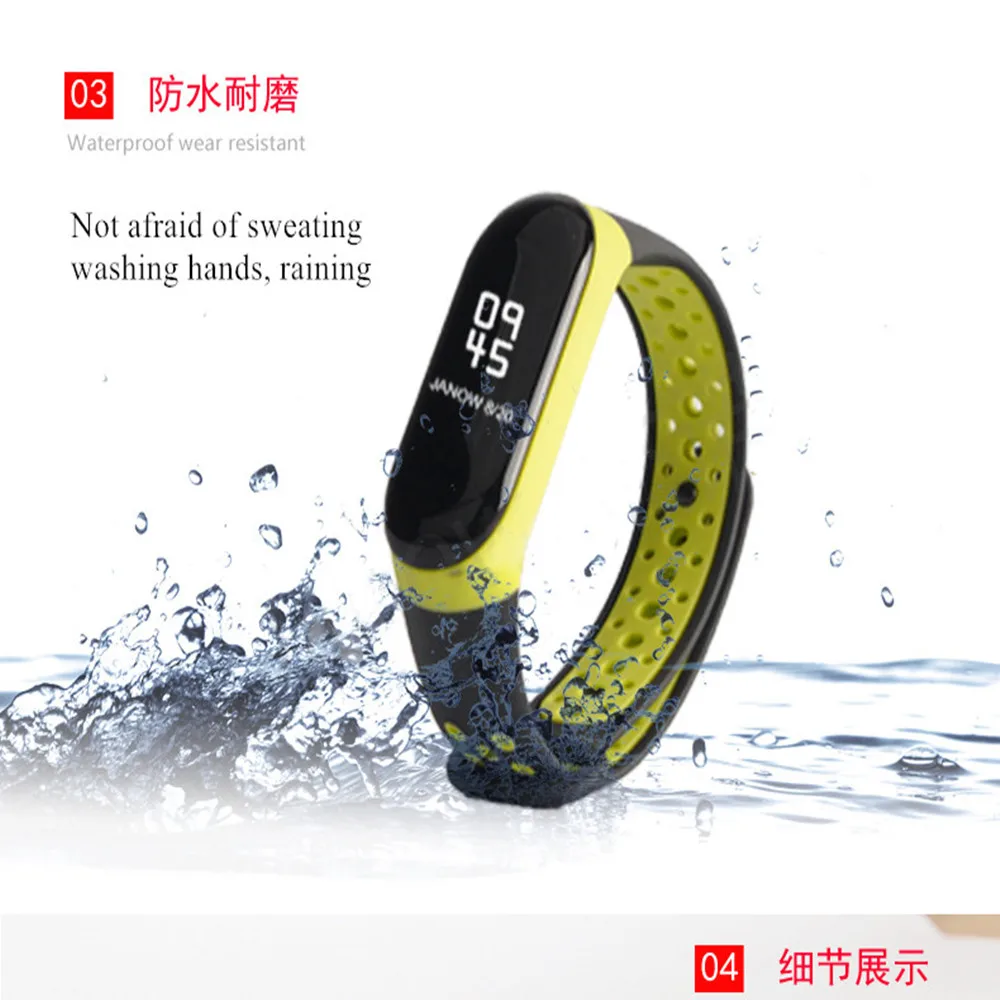 Браслет Mi Band 3 4 спортивный силиконовый ремешок для Xiaomi mi band наручных часов