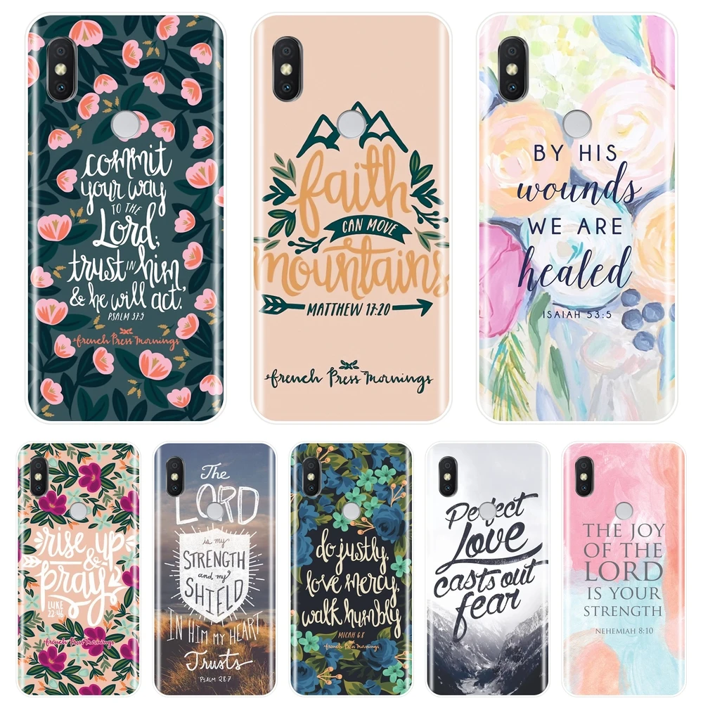 

Phone Case Silicone For Xiaomi Redmi Note 4 4X 5 5A 6 Pro Prime Bible Soft Back Cover For Pocophone F1 Redmi S2 4A 5A 6A 5 Plus